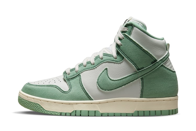 "Green Denim" Joins Nike's Dunk High 1985 Denim Colorways
