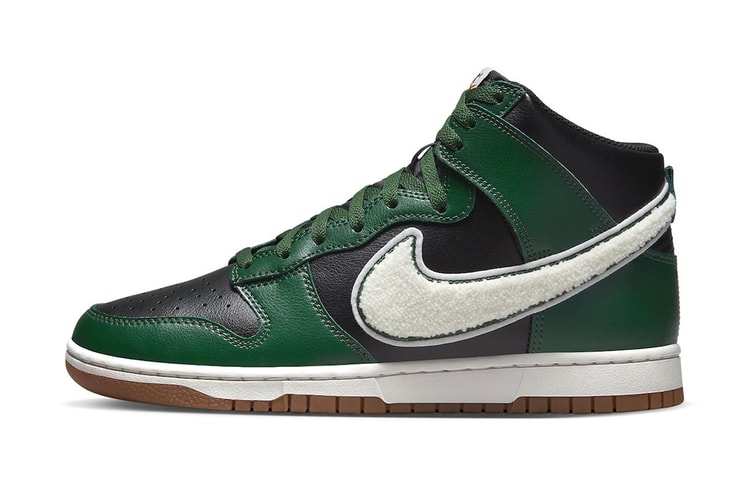 Nike Unveils Another Dunk High "Chenille Swoosh" in Green and Black