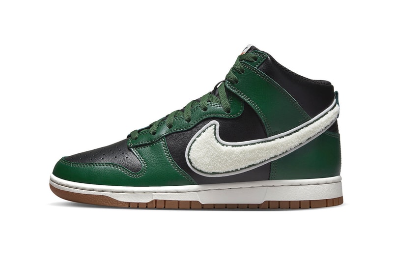 Nike Dunk High Chenille Swoosh Gorge Green DR8805-001 Photos info