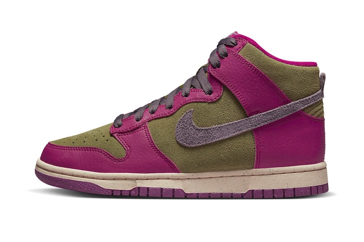 The Nike Dunk High "Dynamic Berry" Gets Wrapped in Suede and Leather