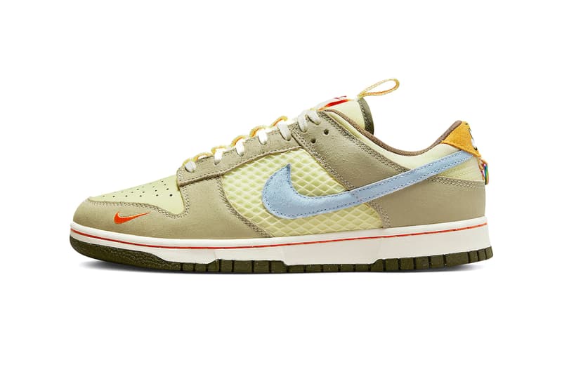 Nike Presents Its New Dunk Low With Cartoon Details Grind Rubber Sole Beige Soles Blue Swoosh