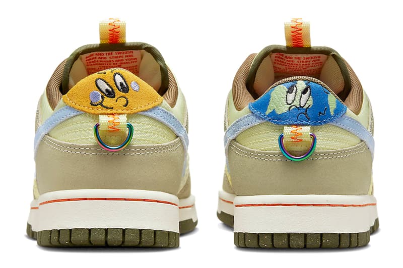 Nike Presents Its New Dunk Low With Cartoon Details Grind Rubber Sole Beige Soles Blue Swoosh