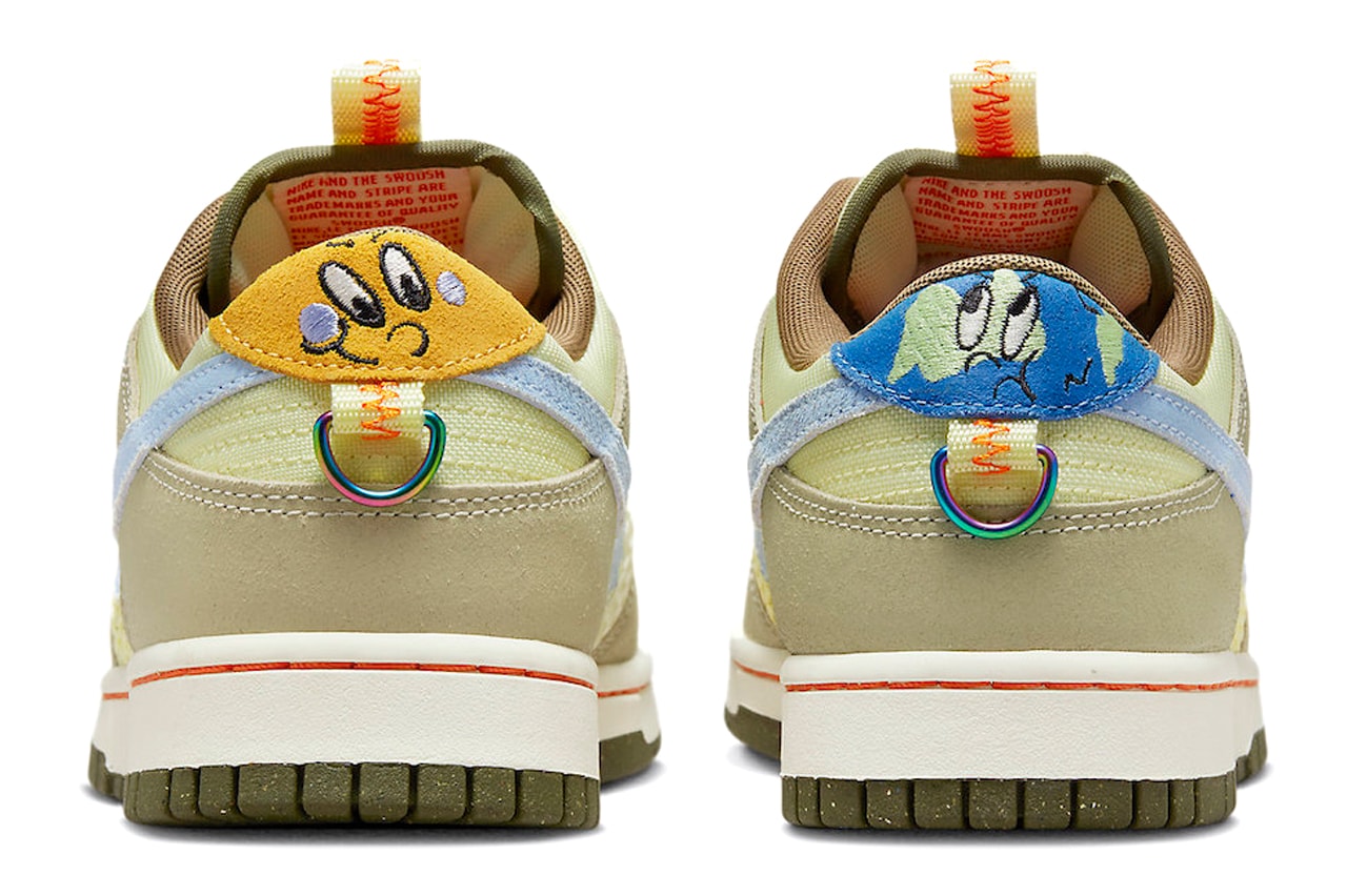 Nike Presents Its New Dunk Low With Cartoon Details Grind Rubber Sole Beige Soles Blue Swoosh