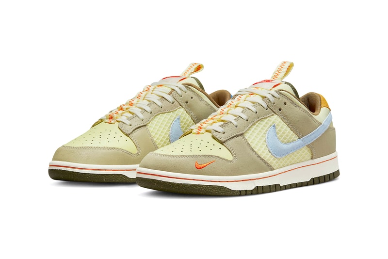Nike Presents Its New Dunk Low With Cartoon Details Grind Rubber Sole Beige Soles Blue Swoosh