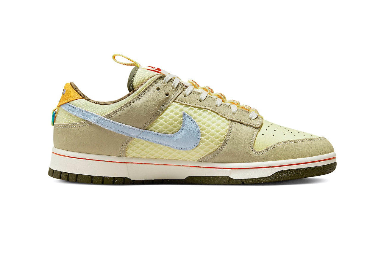 Nike Presents Its New Dunk Low With Cartoon Details Grind Rubber Sole Beige Soles Blue Swoosh
