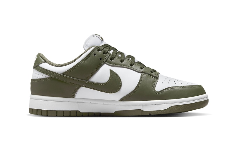 Nike Dunk Low "Medium Olive" Swoosh Sneaker Shoe