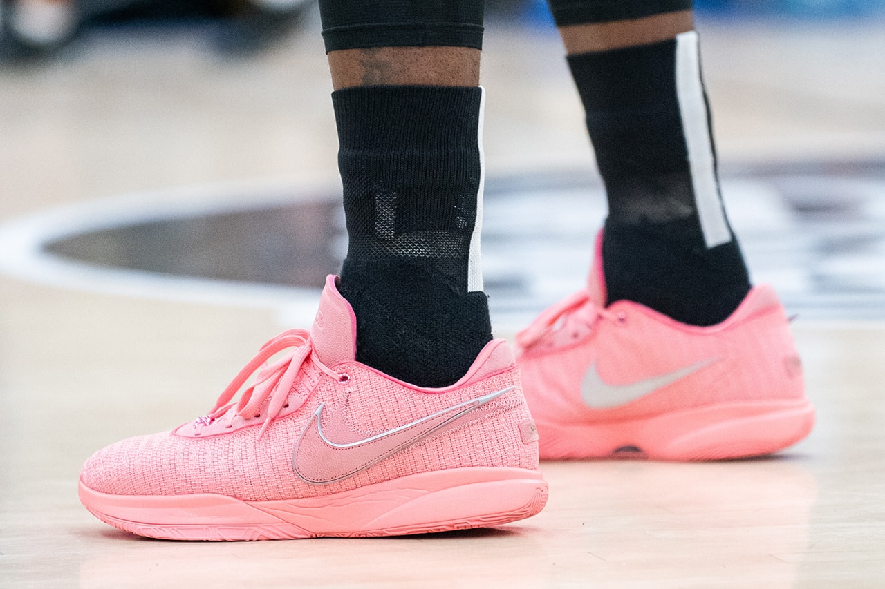 lebron shoes pink and white