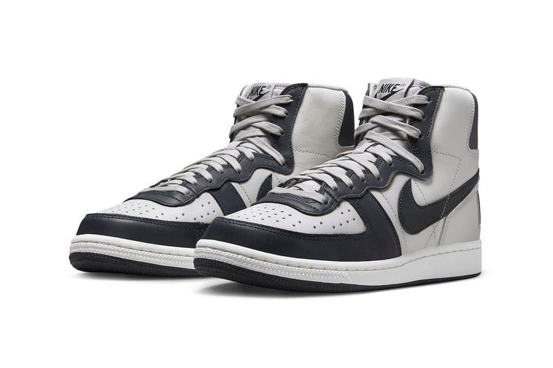 Nike Terminator High Georgetown leather nylon 1985 ncaa tournament granite dark obsidian sail fb1832 001 120 usd release info date price