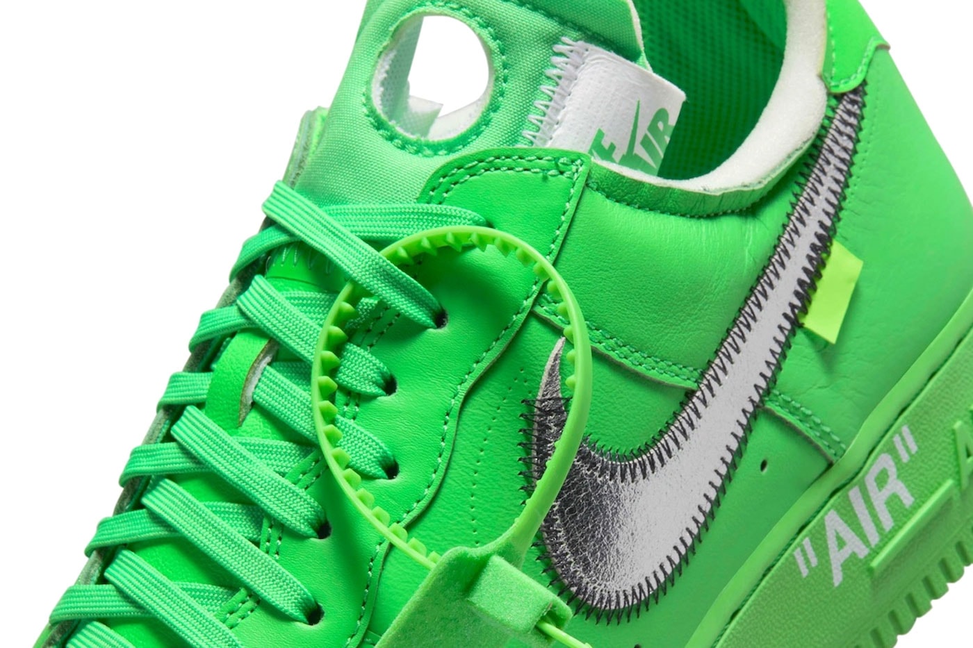 Off-White™ Nike Air Force 1 Low Light Green Spark Official Look Release Info DX1419-300 Date Buy Price 