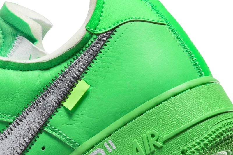 Off-White™ Nike Air Force 1 Low Light Green Spark Official Look Release Info DX1419-300 Date Buy Price 