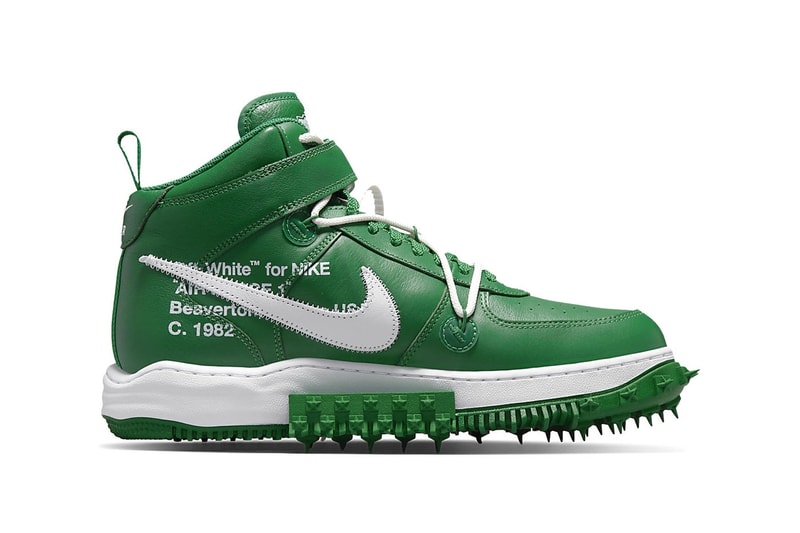 Off-White™ Nike Air Force 1 Mid Pine Green Official Look Release Info DR0500-300 Date Buy Price store list