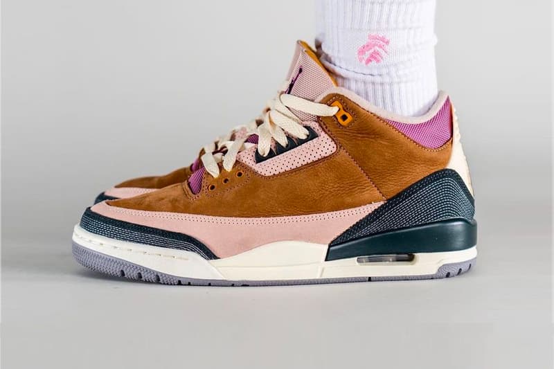 On-Feet Look at the Air Jordan 3 Winterized "Archaeo Brown" DR8869-200 smoe grey fossil stone light bordeaux cement grey