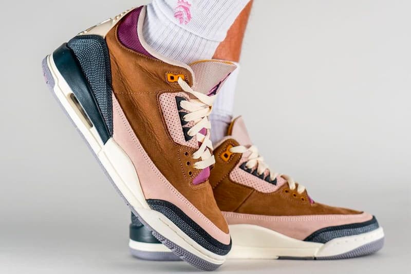 On-Feet Look at the Air Jordan 3 Winterized "Archaeo Brown" DR8869-200 smoe grey fossil stone light bordeaux cement grey