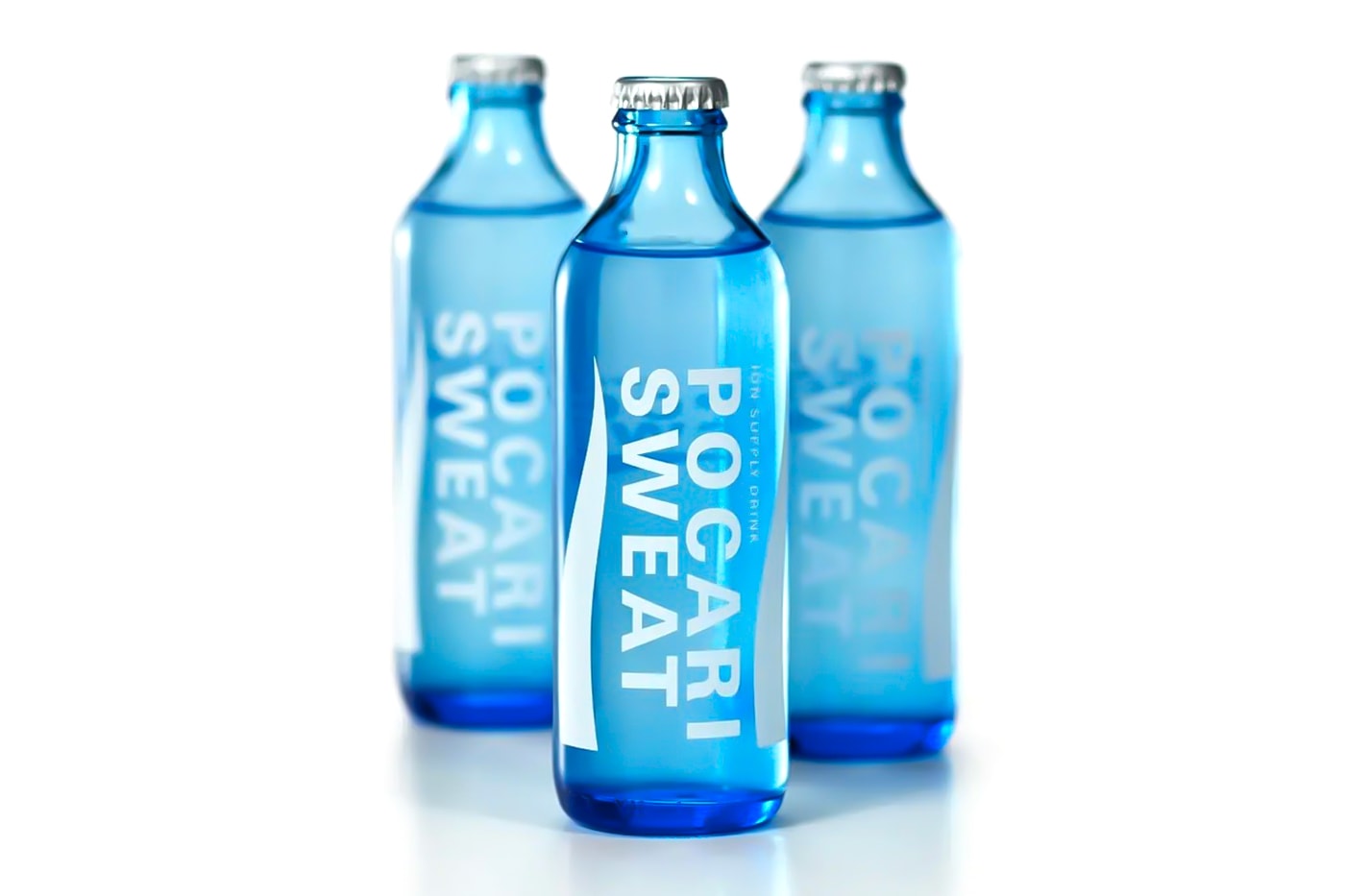 Pocari Sweat Recyclable Glass Bottles eco friendly sustainable metal cap blue white loop aeon release info date price july 12