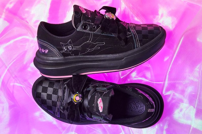 Vans Old Skool pretty guardian sailor moon anime overt cccomfycush luna pink emroidery bowtie july 22 release info date price