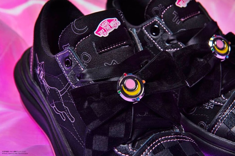 Vans Old Skool pretty guardian sailor moon anime overt cccomfycush luna pink emroidery bowtie july 22 release info date price