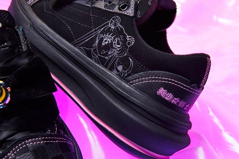 Vans Old Skool pretty guardian sailor moon anime overt cccomfycush luna pink emroidery bowtie july 22 release info date price