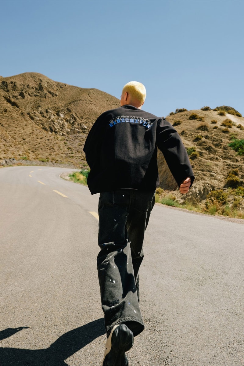 Randomevent fall winter 2022 go oasis comfort relaxation retro styles outdoors puffer denim pixel panel cardigan apparel jacket tee fleece blue white release info date price