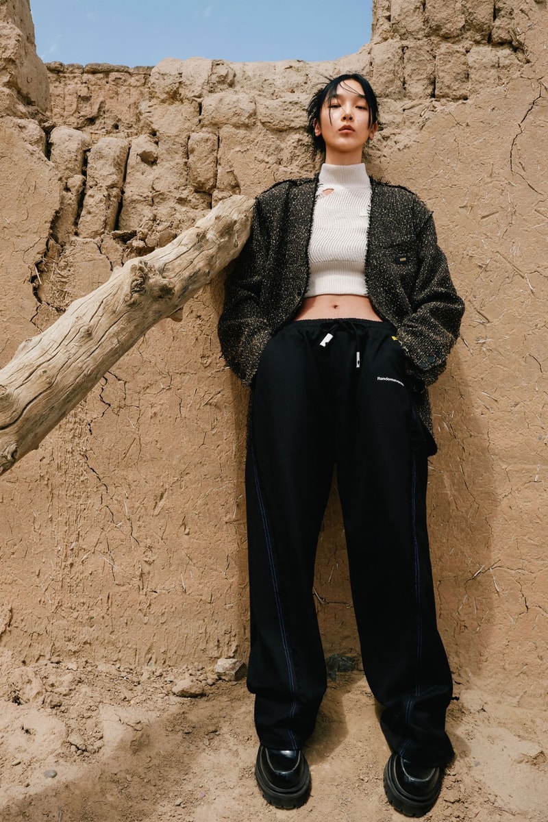 Randomevent fall winter 2022 go oasis comfort relaxation retro styles outdoors puffer denim pixel panel cardigan apparel jacket tee fleece blue white release info date price