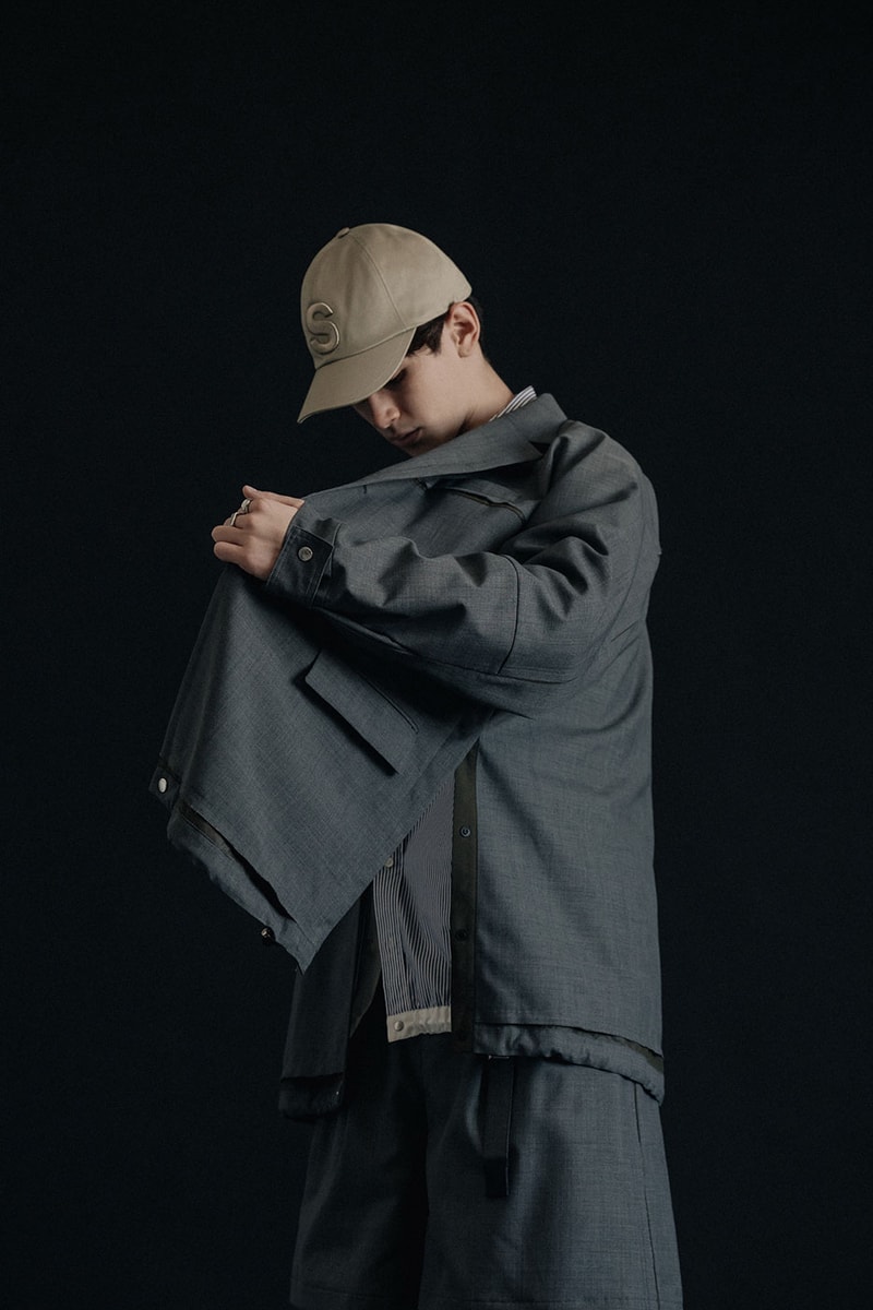 sacai New Arrivals HBX Release Info Buy Price Apparel Essentials Fall Jacket Nylon Twill Mix Blouson Logo Cap Double Brim Hat