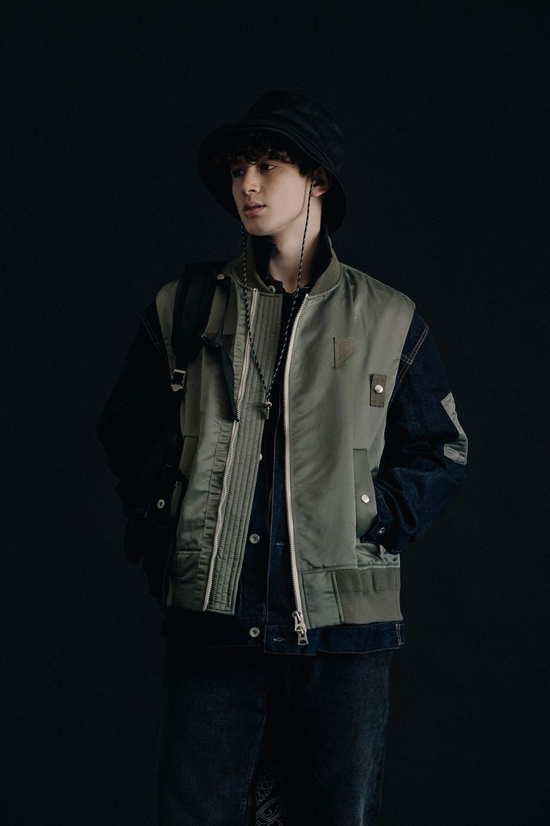 sacai New Arrivals HBX Release Info Buy Price Apparel Essentials Fall Jacket Nylon Twill Mix Blouson Logo Cap Double Brim Hat