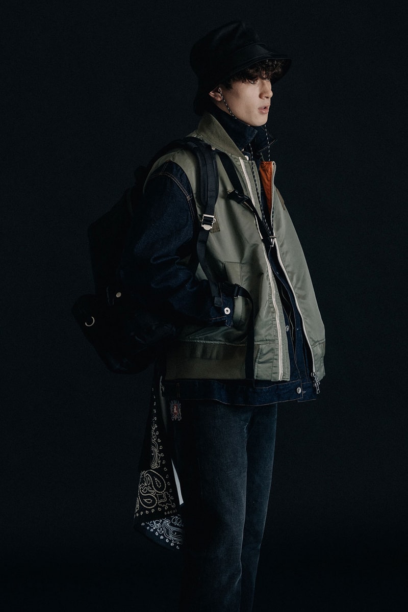 sacai New Arrivals HBX Release Info Buy Price Apparel Essentials Fall Jacket Nylon Twill Mix Blouson Logo Cap Double Brim Hat