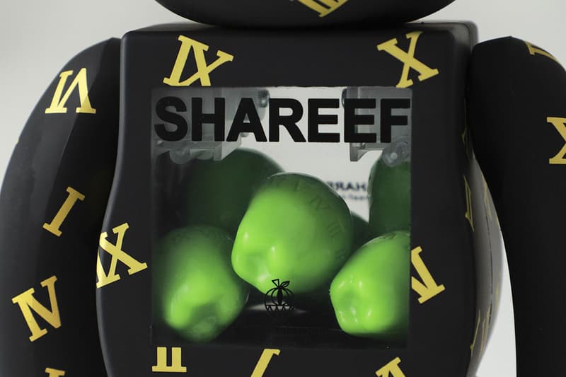 SHAREEF medicom Toy BEARBRICK collaboration black gold transparent chest apples release info date price