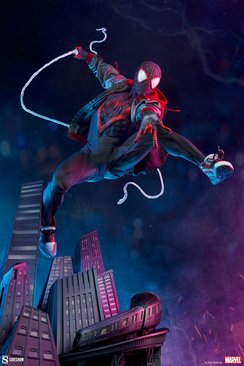 sideshow collectibles marvel spider man miles morales premium format figure statue toy collectible
