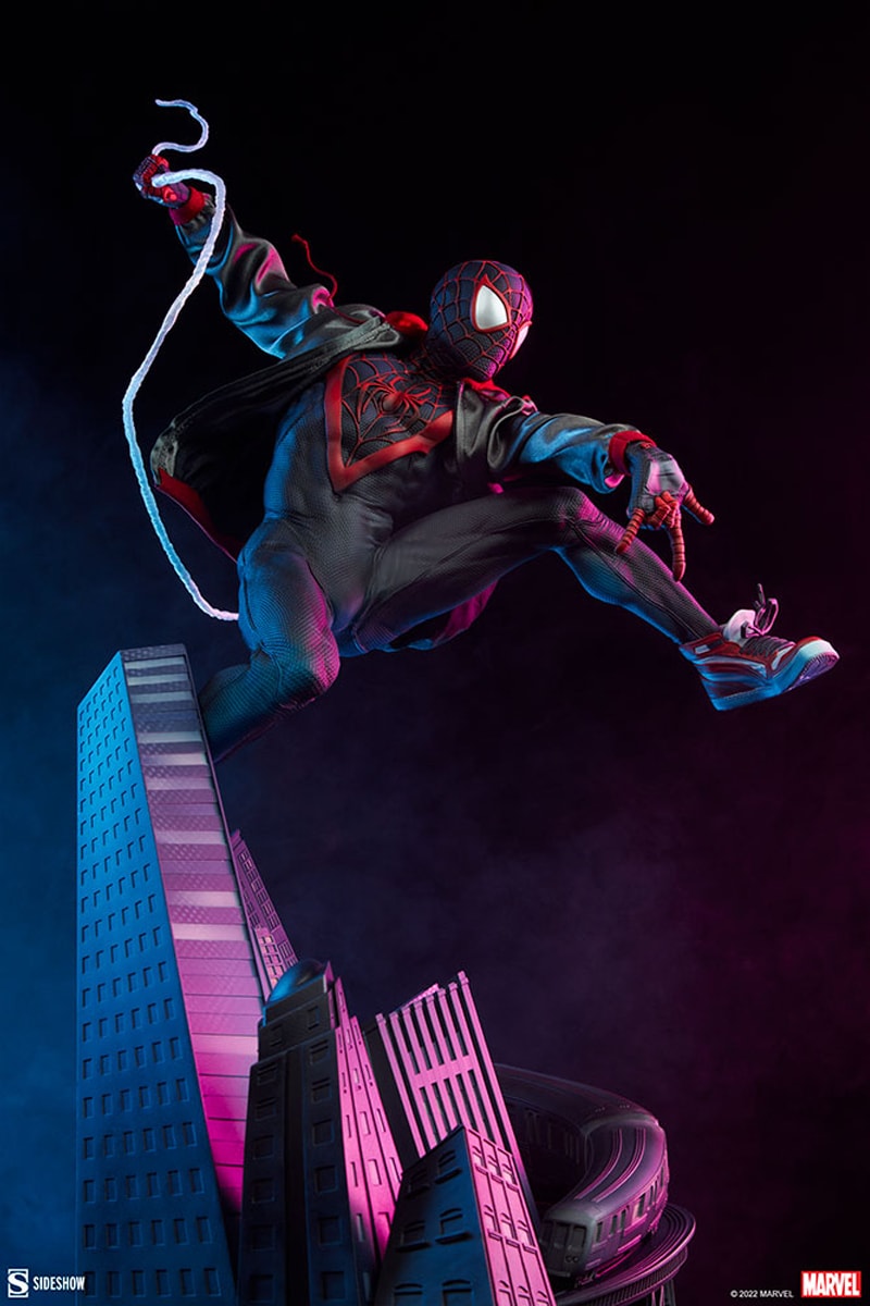 sideshow collectibles marvel spider man miles morales premium format figure statue toy collectible