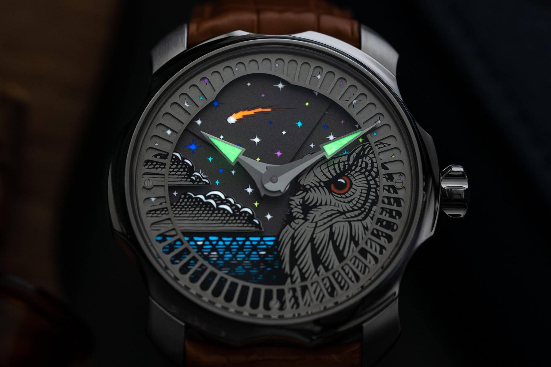 Stepan Sarpaneva Nocturne Watch Info finish Handmade Swiss automatic watches craftsmanship moonphase 