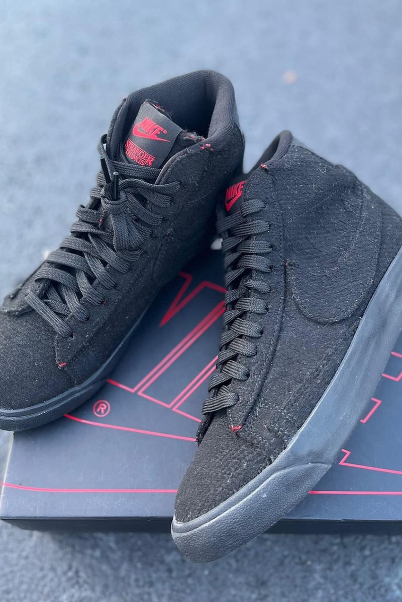 stranger things nike blazer mid tailwind 79  cast and crew black red release info date store list buying guide photos price 