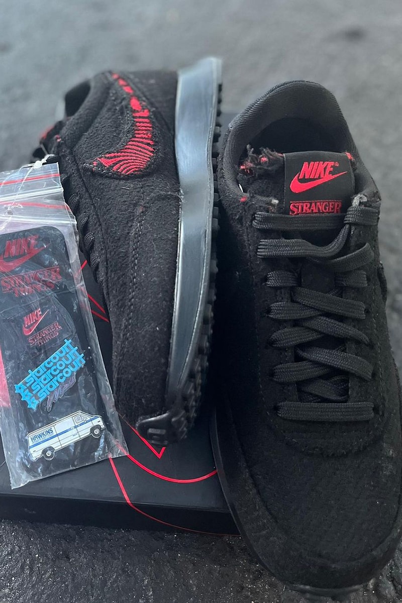 stranger things nike blazer mid tailwind 79  cast and crew black red release info date store list buying guide photos price 
