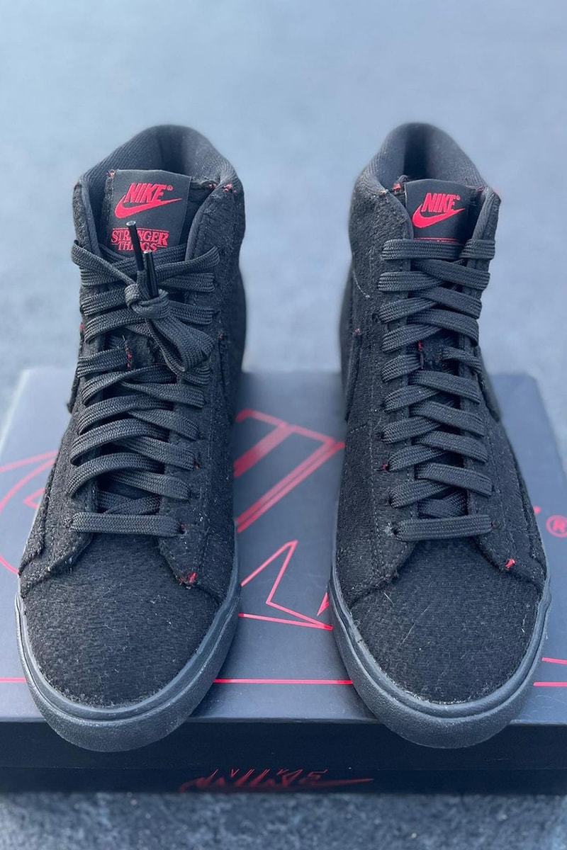 stranger things nike blazer mid tailwind 79  cast and crew black red release info date store list buying guide photos price 
