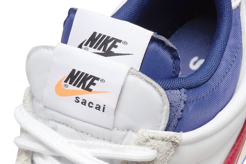 Official Photos Sacai Nike Cortez 4 0 OG chitose abe bill bowerman 1972 olympics university red light cream white blue colorblocking double layer ldwaffle blazer vaporwaffle release info date price 160 USD 2022