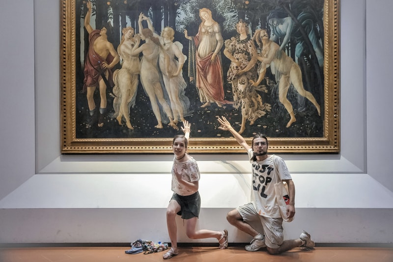 Ultima Generazione Climate Activists Glue Botticelli
