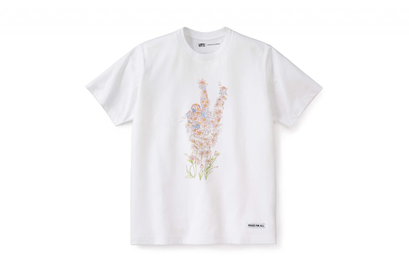 UNIQLO UT Peace For All Project Unveils Ten New Designs t-shirts white black green blue pink
