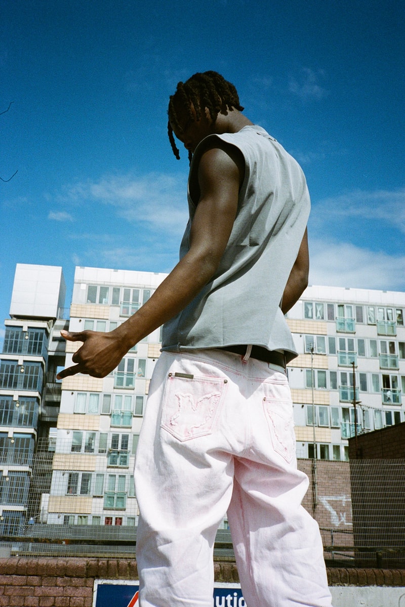 Unknown Summer 2022 Collection SS22 Rhinestone Tracksuit T-shirt Streetwear London UK Punk Hoodie Pink Denim