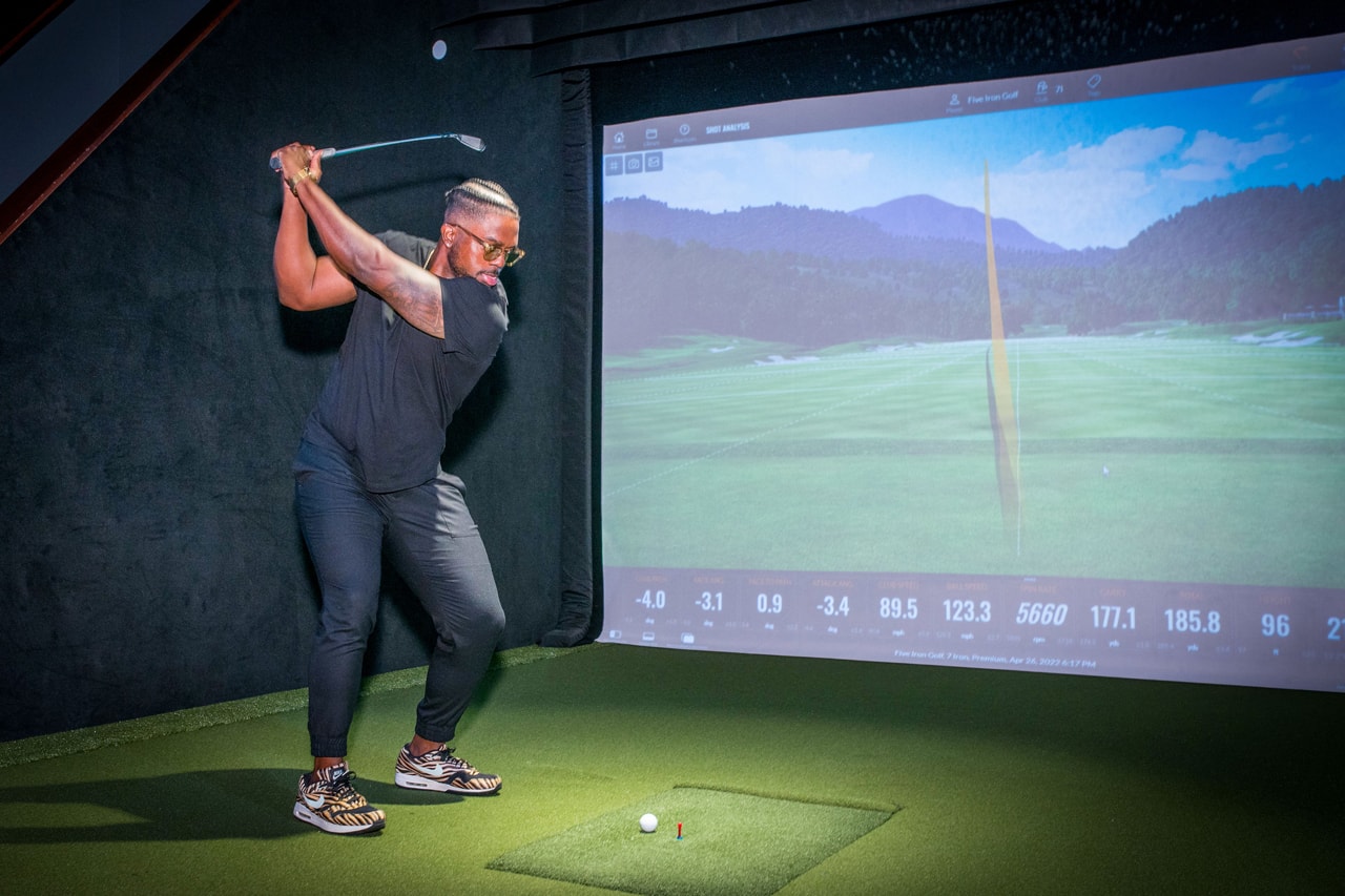 Five Iron Golf Trackman Simulator Golf Indoor Golfing Virtual Turf Long Drive Closest to the pin Flagship Herald Square Event Space Parties Chicago New York City Las Vegas Philadelphia Baltimore Pittsburgh Washington D.C. Seattle