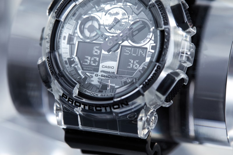 G-SHOCK Neo Utility Series Collection Neutral Camouflage Dial Semitransparent Bezel Case Resin Strap Monochrome Minimalist DW-5600SKC-1 GA-100SKC-1A GA-700SKC-1A