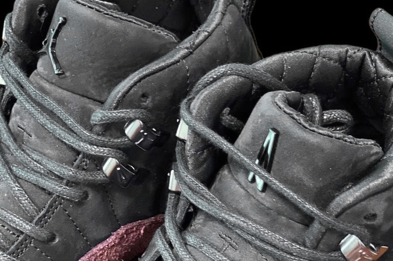 A Ma Maniére Air Jordan 12 Black Closer Look Release Info DV6989-001 Date Buy Price Black Burgundy Crush