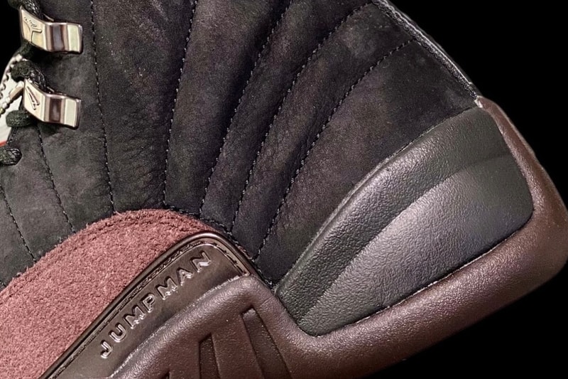 A Ma Maniére Air Jordan 12 Black Closer Look Release Info DV6989-001 Date Buy Price Black Burgundy Crush