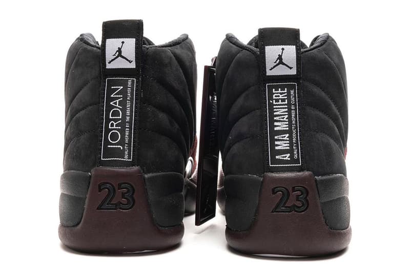 A Ma Maniére Air Jordan 12 Black Detailed Look Release Info DV6989-001 Date Buy Price Black Burgundy Crush