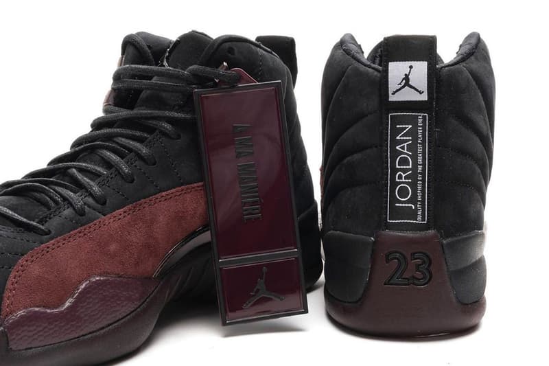 A Ma Maniére Air Jordan 12 Black Detailed Look Release Info DV6989-001 Date Buy Price Black Burgundy Crush