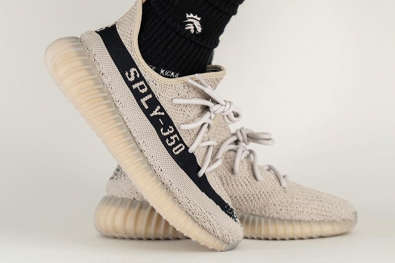 The adidas YEEZY BOOST 350 V2 "Slate" Has as Official Release Date on feet look yankee kicks kanye west ye rapper shoe beige black