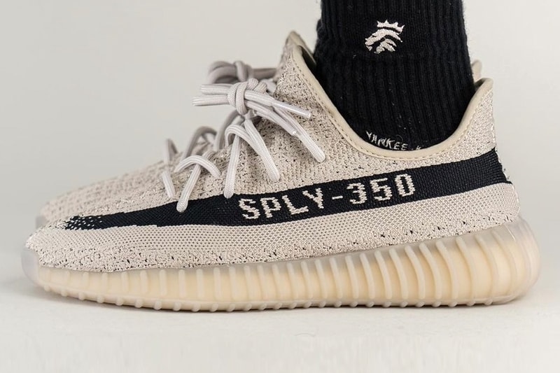 The adidas YEEZY BOOST 350 V2 "Slate" Has as Official Release Date on feet look yankee kicks kanye west ye rapper shoe beige black