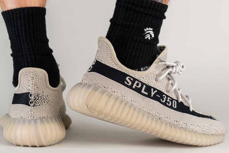 The adidas YEEZY BOOST 350 V2 "Slate" Has as Official Release Date on feet look yankee kicks kanye west ye rapper shoe beige black