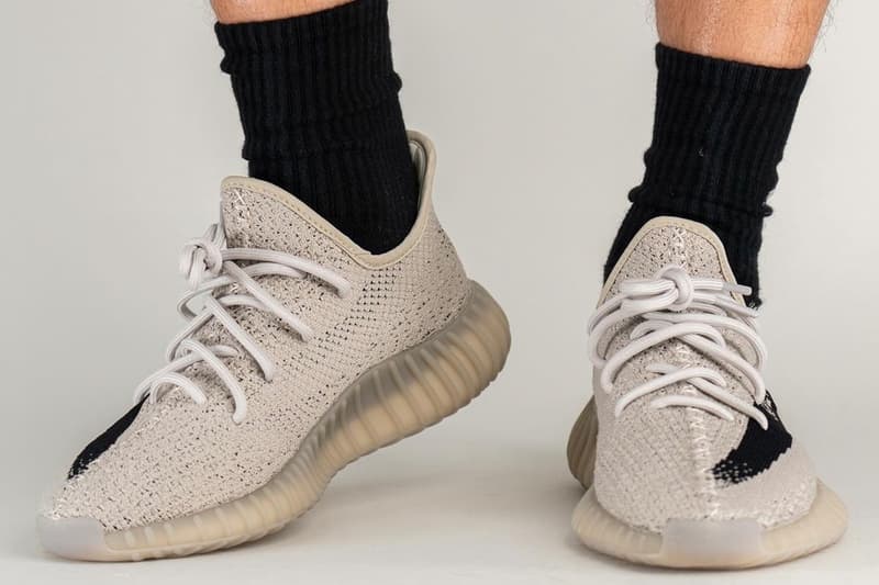 The adidas YEEZY BOOST 350 V2 "Slate" Has as Official Release Date on feet look yankee kicks kanye west ye rapper shoe beige black