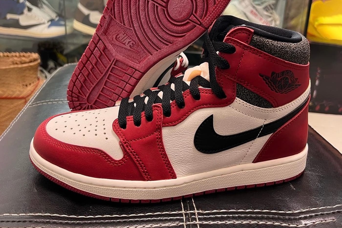 air jordan high tops red and white