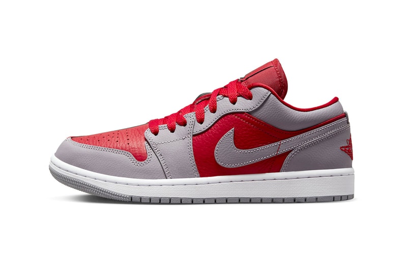 The Air Jordan 1 Low SE "Split" Arrives in a Trio Red, Grey and Black Colorway DR0502-600 nike swoosh sneakers low top