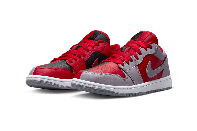 The Air Jordan 1 Low SE "Split" Arrives in a Trio Red, Grey and Black Colorway DR0502-600 nike swoosh sneakers low top